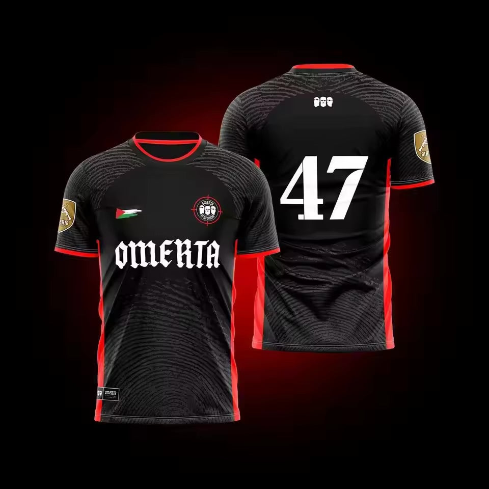 Omerta 47 Maillot Noir et Rouge Édition Limitée KITGOAL