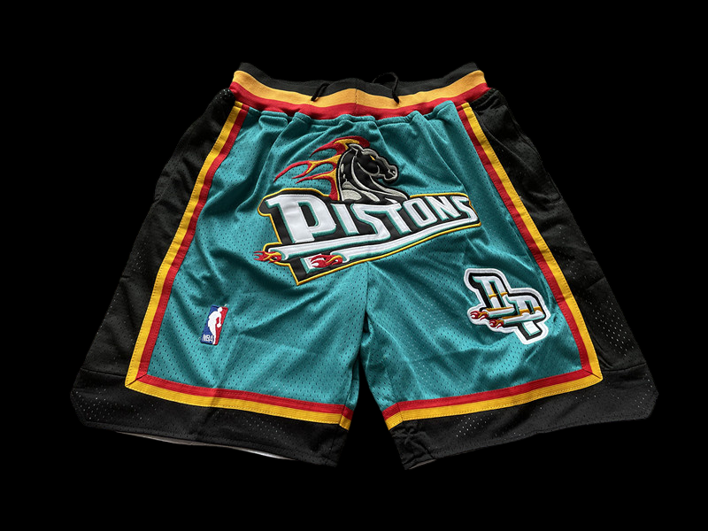 Pantalones cortos retro de la NBA de los Pistons de Detroit