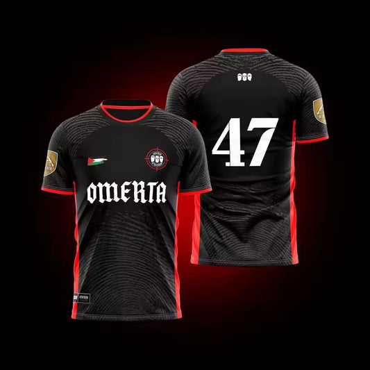 Edición limitada de camiseta Omerta 47 negra y roja