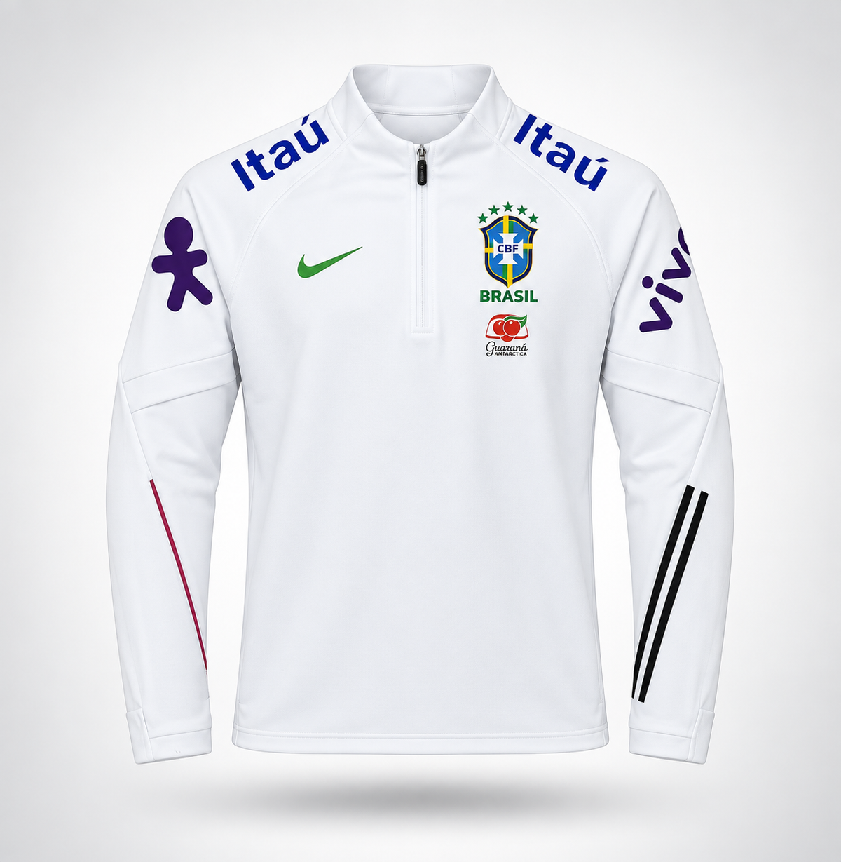 Pull zipé blanc du brésil