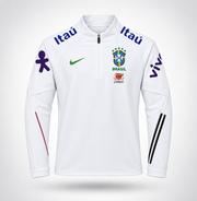 Pull zipé blanc du brésil