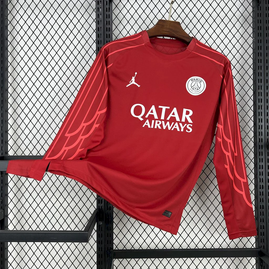 Maillot Manches Longues Psg 2025/2026 rouge KITGOAL